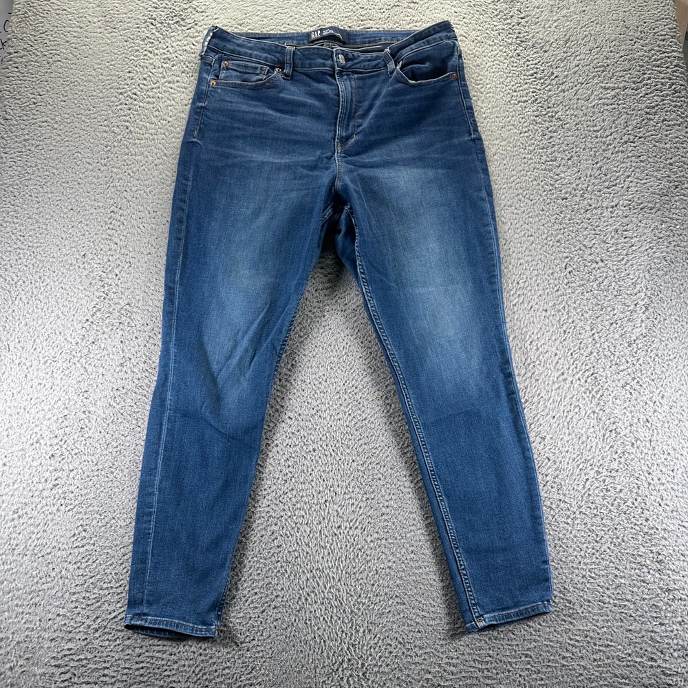 Gap Jeans Women's 18 Blue Cotton Denim Jegging Skinny High Rise Faded Stretch